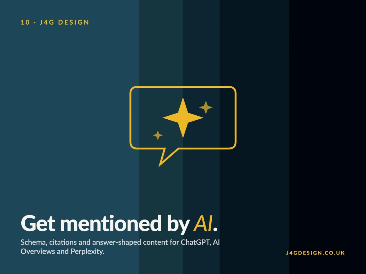 AEO — J4G Design service: Get mentioned by AI.