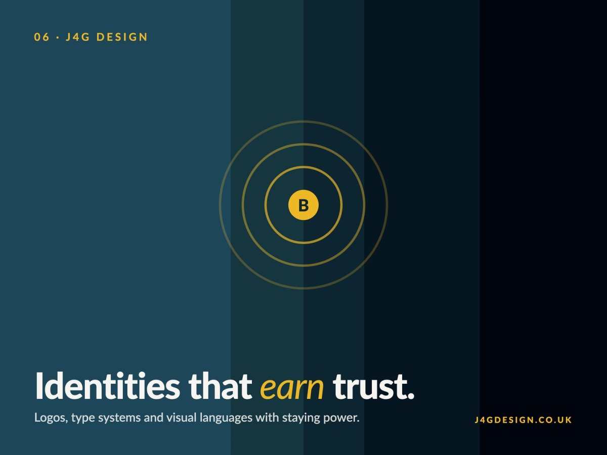 Branding — J4G Design service: Identities that earn trust.