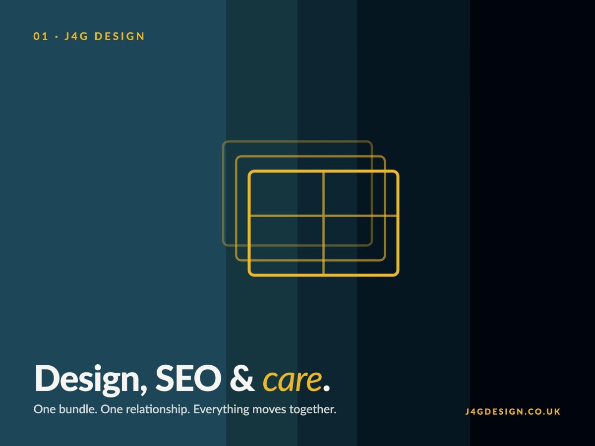 Studio Packages — J4G Design service: Design, SEO and care in one bundle.